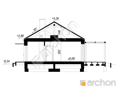 Проект дома ARCHON+ Дом в ирисе 2 (Н) ВИЭ Розріз будинку