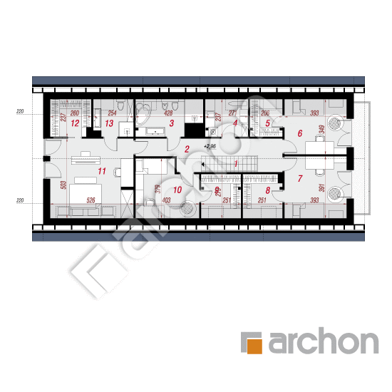 Проект дома ARCHON+ Дом в аурорах 10 (Г2) План мансандри