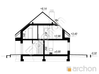 Проект дома ARCHON+ Дом в аурорах 10 (Г2) Розріз будинку