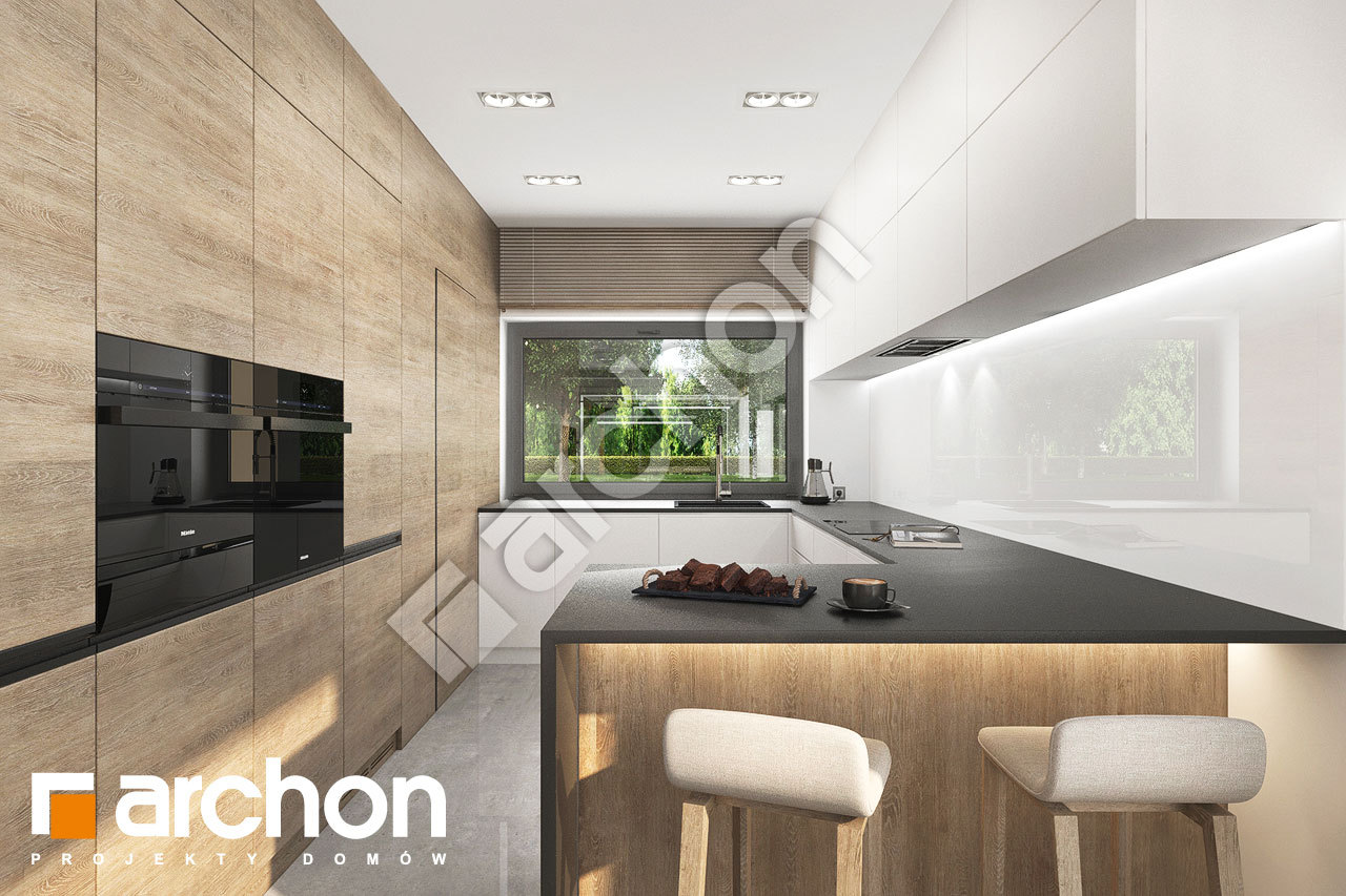 Проект дома ARCHON+ Дом в ренклодах 11 (Г2) визуализация кухни 1 вид 1