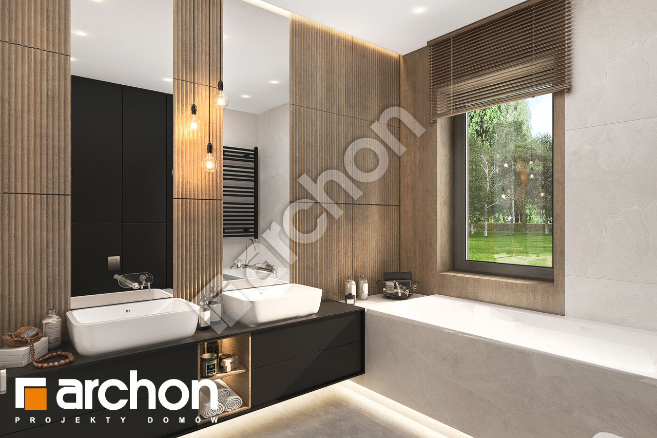 Проект дома ARCHON+ Дом в ренклодах 11 (Г2) визуализация ванной (визуализация 3 вид 1)