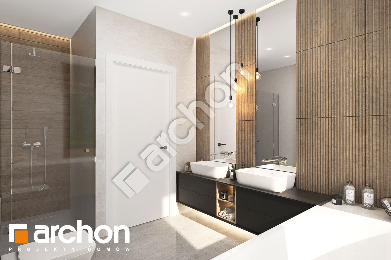 Проект дома ARCHON+ Дом в ренклодах 11 (Г2) визуализация ванной (визуализация 3 вид 2)