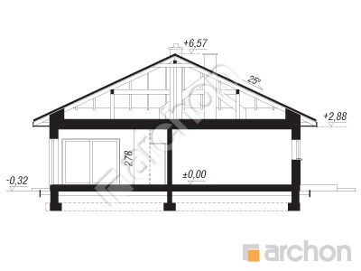 Проект дома ARCHON+ Дом в ренклодах 11 (Г2) Розріз будинку