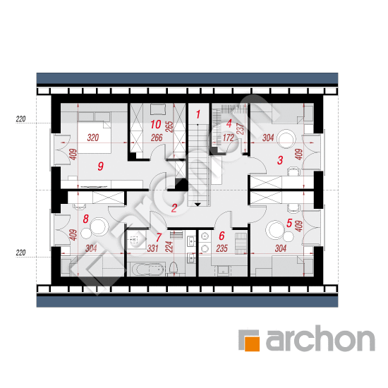 Проект будинку ARCHON+ Будинок в аммобіумі (Г2Е) ВДЕ План мансандри