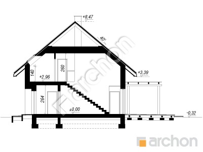 Проект дома ARCHON+ Дом в аммобиуме (Г2Е) ВИЭ Розріз будинку