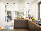 Проект дома ARCHON+ Дом в золотоне визуализация кухни 1 вид 1
