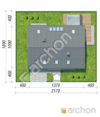 Проект дома ARCHON+ Дом в золотоне Ситуація