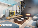 Проект дома ARCHON+ Дом в золотоне дневная зона (визуализация 1 вид 2)