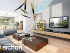 Проект дома ARCHON+ Дом в золотоне дневная зона (визуализация 1 вид 3)