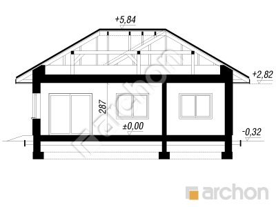 Проєкт будинку ARCHON+ Будинок в коштелях Розріз будинку
