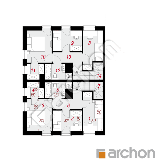Проект дома ARCHON+ Дом в вороньем глазу (Р2Б) вер.2 План мансандри