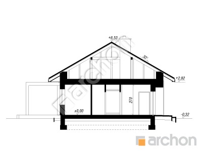 Проєкт будинку ARCHON+ Будинок у вівсянниці 6 (Г) Розріз будинку
