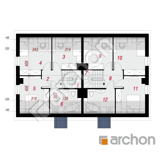 Проект будинку ARCHON+ Будинок в аркадіях (Р2Т) План мансандри