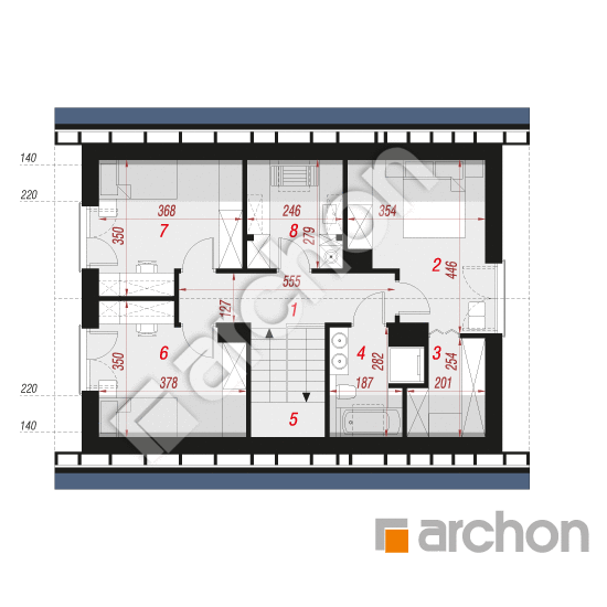 Проект будинку ARCHON+ Будинок у аґрусі 2 План мансандри