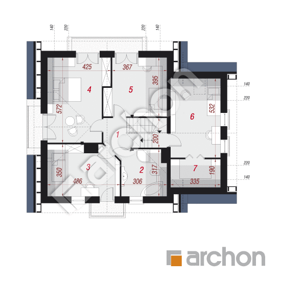 Проект будинку ARCHON+ Будинок в рододендронах 5 (H) вер.2 План мансандри