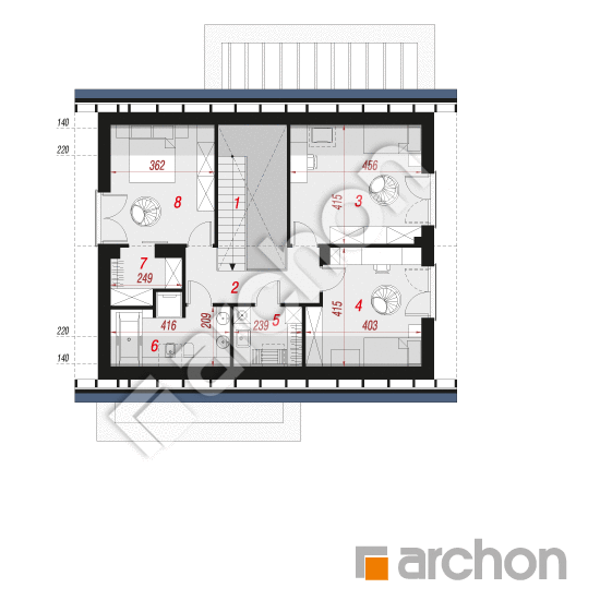 Проект будинку ARCHON+ Будинок під персиками (ГЕ) ВДЕ План мансандри