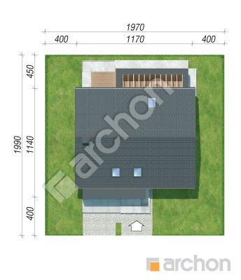 Проєкт будинку ARCHON+ Будинок під персиками (ГЕ) ВДЕ Ситуація
