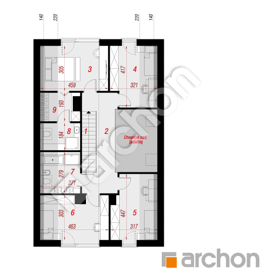 Проект будинку ARCHON+ Будинок в тамарільйо 2 План мансандри