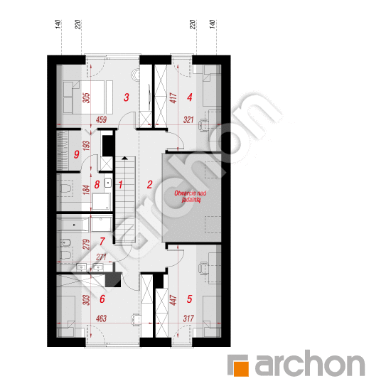 Проект будинку ARCHON+ Будинок в тамарілло 2 План мансандри