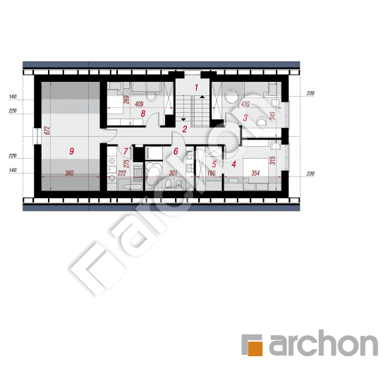 Проект будинку ARCHON+ Будинок в марцінках План мансандри