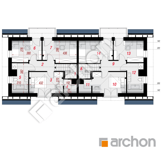 Проект дома ARCHON+ Дом в рубинах 2 (Р2Т) План мансандри
