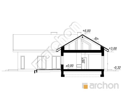 Проєкт будинку ARCHON+ Будинок в галах 7 (Г2) Розріз будинку