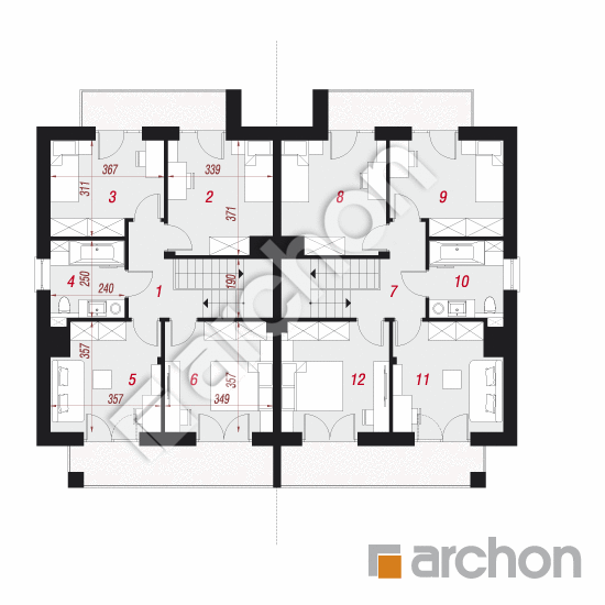 Проект будинку ARCHON+ Будинок в клематисах 24 (Р2) План першого поверху