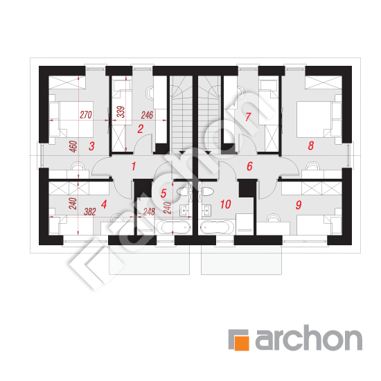 Проект будинку ARCHON+ Будинок у катранах (Р2) План мансандри