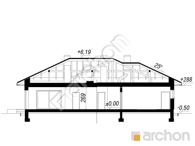 Проект дома ARCHON+ Дом в джонагольдах 6 (Г2) Розріз будинку