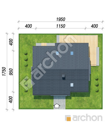 Проєкт будинку ARCHON+ Будинок в яблонках 4 (Е) ВДЕ Ситуація