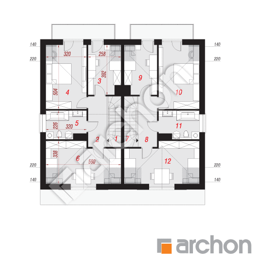 Проект будинку ARCHON+ Будинок під гінко 18 (ГР2) План мансандри