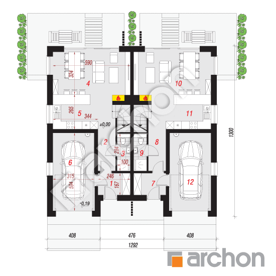 Проект будинку ARCHON+ Будинок під гінко 18 (ГР2) План першого поверху