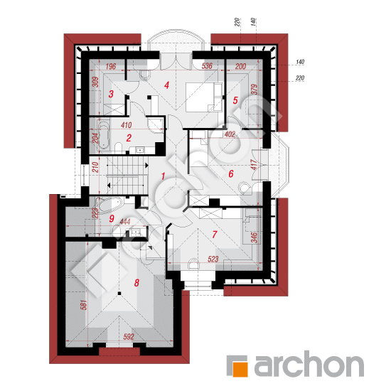 Проект будинку ARCHON+ Будинок в орхідеях вер.2 План мансандри