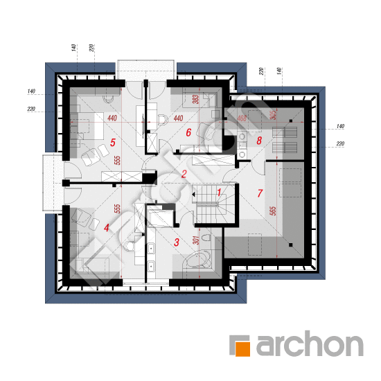 Проект будинку ARCHON+ Будинок в чорнушці 3 План мансандри
