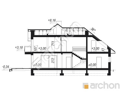 Проект дома ARCHON+ Дом в чернушке 3 Розріз будинку