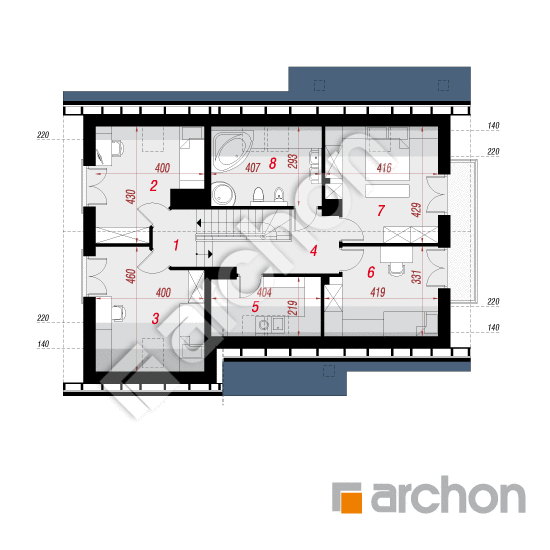 Проект будинку ARCHON+ Будинок в айдаредах 5 (Т) План мансандри