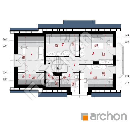 Проект дома ARCHON+ Дом в резеде 2 План мансандри