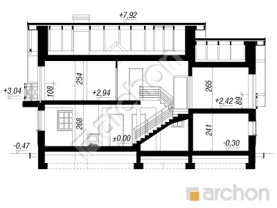 Проект дома ARCHON+ Дом в резеде 2 Розріз будинку