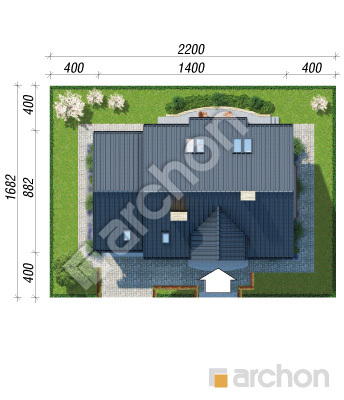 Проєкт будинку ARCHON+ Будинок в резеді 2 Ситуація