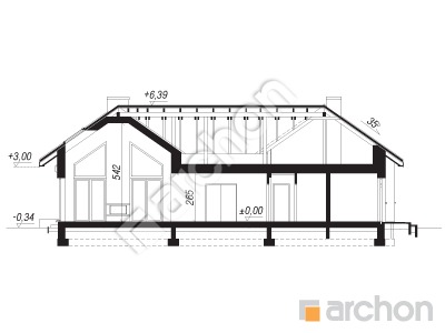 Проект дома ARCHON+ Дом в кливиях 6 (Г2) Розріз будинку