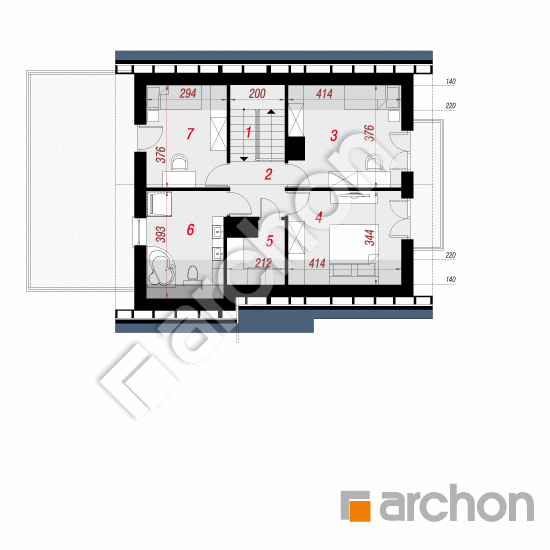 Проект дома ARCHON+ Дом в хлорофитуме (ГПН) План мансандри