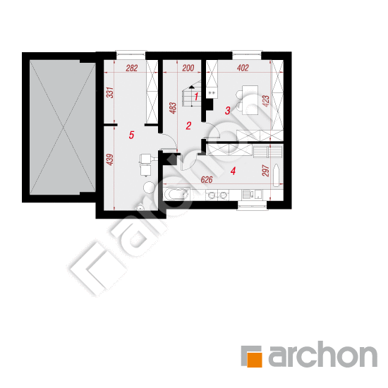 Проект будинку ARCHON+ Будинок в хлорофітумі (ГПН) План підвалу