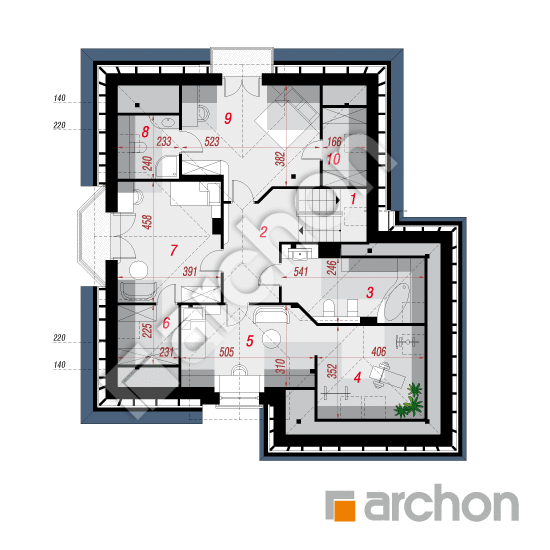 Проект будинку ARCHON+ Будинок в діброві (Г2П) вер.2 План мансандри