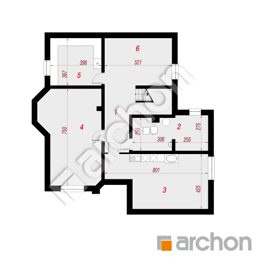 Проект будинку ARCHON+ Будинок в діброві (Г2П) вер.2 План підвалу