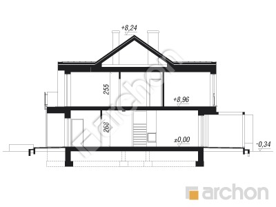 Проєкт будинку ARCHON+ Будинок в клематисах 22 (С) вер. 2 Розріз будинку