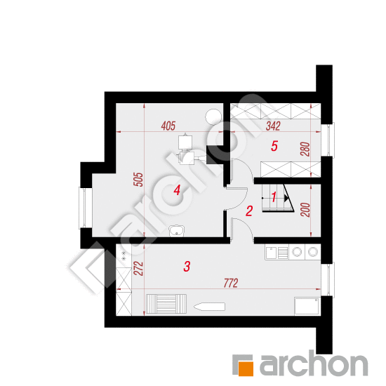 Проект будинку ARCHON+ Будинок в рододендронах (ПН) План підвалу