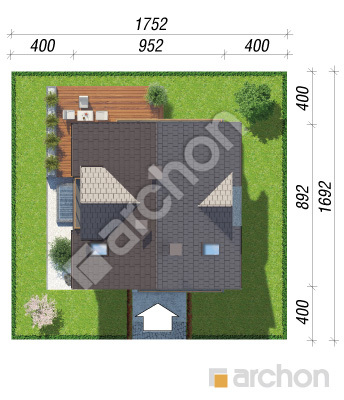 Проект дома ARCHON+ Дом в рододендронах (ПН) Ситуація