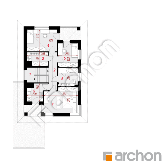 Проект дома ARCHON+ Вилла Эльвира План першого поверху