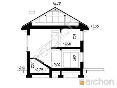 Проект дома ARCHON+ Вилла Эльвира Розріз будинку