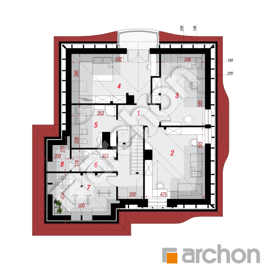 Проект дома ARCHON+ Дом в зефирантесе (Г2) вер.2 План мансандри